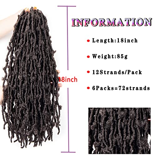 Butterfly Locs Crochet Hair 18 Inch Pre Looped Distressed Butterfly Locs Crochet Braids Soft Messy Butterfly Locs Crochet Hair Faux Locs Crochet Hair Extensions 6Packs (18 Inch (Pack Of 6), 4#) #TOP2