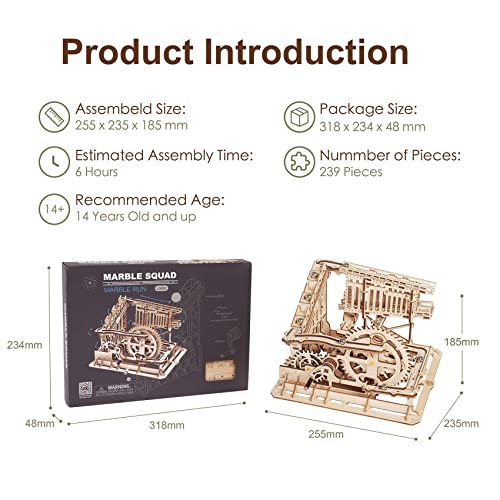 Rowood Marble Run 3D Puzzles For Adults, Wooden Town Diy Model Building Kits, Gift For Teen Boys Kids Age 14+ On Birthday Christmas - Cog Coaster #TOP6