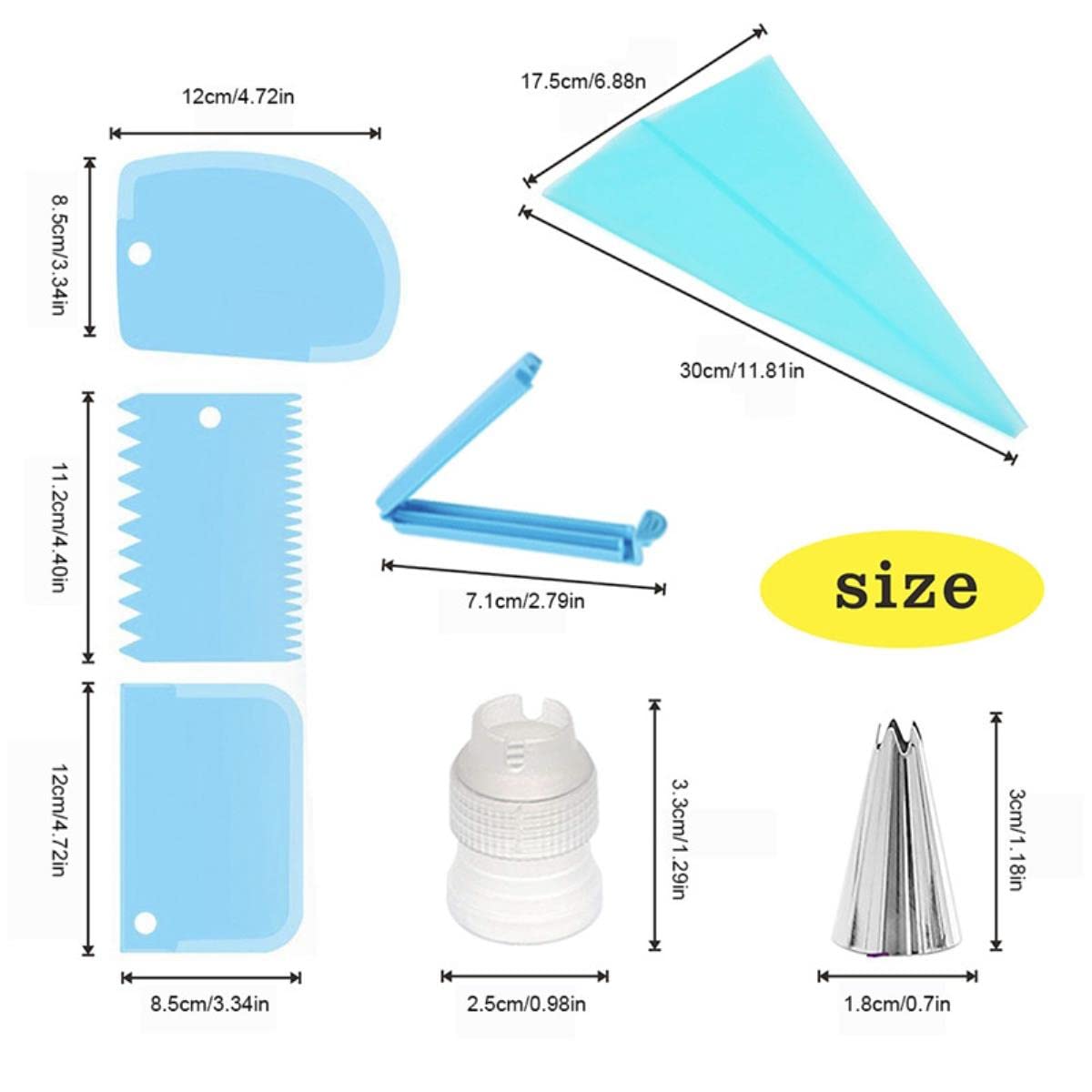 Kit de decoración de pasteles de 14 Uds., boquillas para bolsas de glaseado de repostería de silicona, juego de acoplador de raspadores de crema, herramientas de decoración de pasteles DIY-verde
