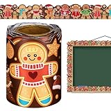 Pinnwand Rand Weihnachten auf Rolle | 10m Weihnachtswanddeko - Festliche Bordüre Tafel | Für Bilderrahmen Tafel Kreidetafel Wand Geburtstag Schulereignis Garten