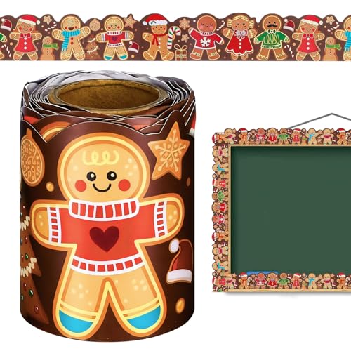 Marco de pared de Navidad | Decoración estacional de 10 m - Borde decorativo festivo para aulas | Para guardería, cumpleaños, escuela, evento, maestro, educador, oficina, iglesia, biblioteca de