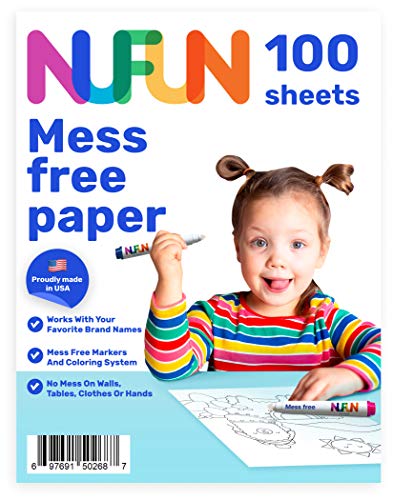 NuFun Activities Mess Free Paper - Kids Create No Mess Wonders with Special Coloring Paper, Gift for Kids, 100 Blank Pages