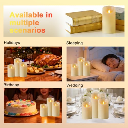 Autbye Rechargeable Flameless Candle, Realistic 3D Flickering Warm Flame, LED Candle with Remote Control & Timer for Holiday, Wedding, Patio and Home Decoration by Autbye - Image 5