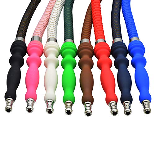 Hookah Hose Shisha Washable Soft Touch Rubber Handle Metal Alloy Tip Leather Wrapped 72'' Shisha Hookah Hose Perfect Fit All Hookah Set - Image 4