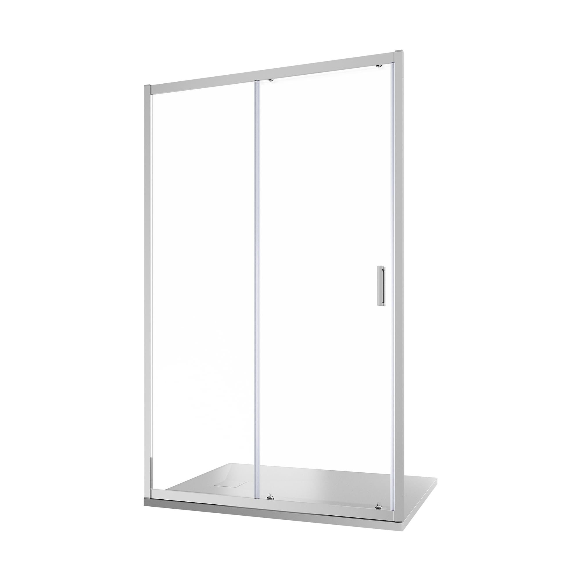 Box Doccia Nicchia 135cm Apertura Scorrevole Vetro Temperato 6mm Trasparente Profili Cromati h185cm mod. Tonga