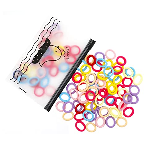 100 piezas de gomas de pelo pequeñas, gomas de pelo elásticas multicolores, mini gomas de pelo para bebés y niñas pequeñas