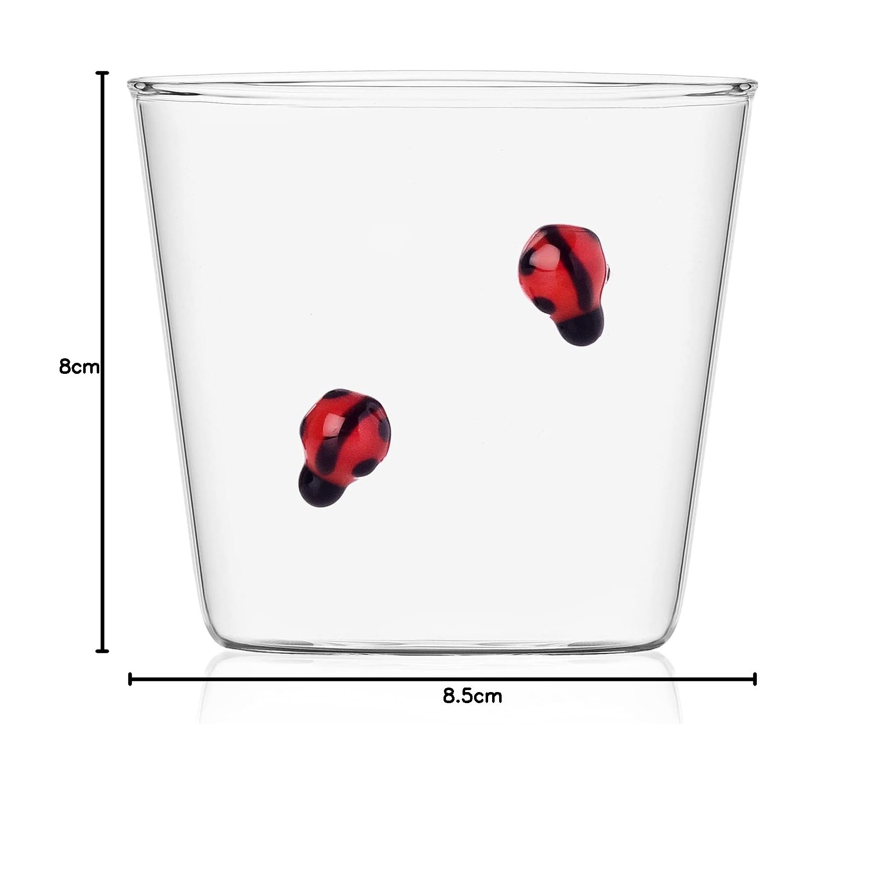 Ichendorf Milano Tumbler Biedronka | Kolekcja Garden Picnic | 35 cl | Szkło borokrzemowe | Ręcznie robione