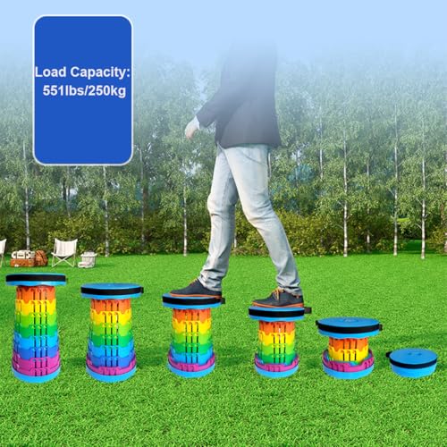 Tabouret télescopique portable et pliable en plastique robuste pour camping - 7