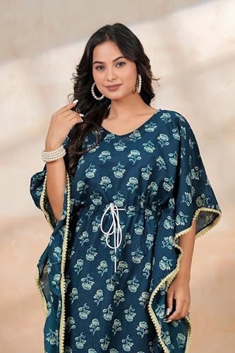 Image of BLOCKS OF INDIA Hand Block Kaftan in Cotton Fabric