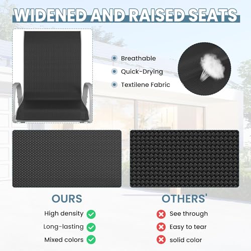 Image of Amopatio Patio Chairs Set of 6, Stackable Outdoor Dining Chairs for All Weather, Silver Frame Outdoor Chair Garden Furniture for Backyard Deck(Black)