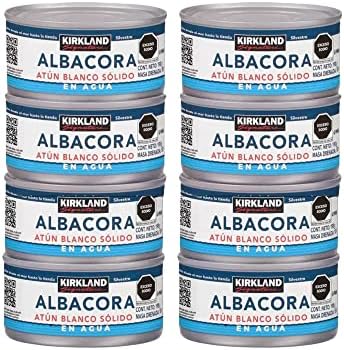 Kirkland Albacore Solid White Tuna in Water - 8 Cans (Total Net Weight 3.5lbs)