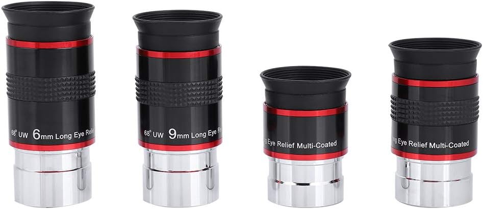 Telescope Eyepiece Standard 1.25 Inch Astronomy Telescope Eyepiece 1.25 68° Ultra Wide Angle Eyepiece Kit 6+9+15+20mm for Telescope