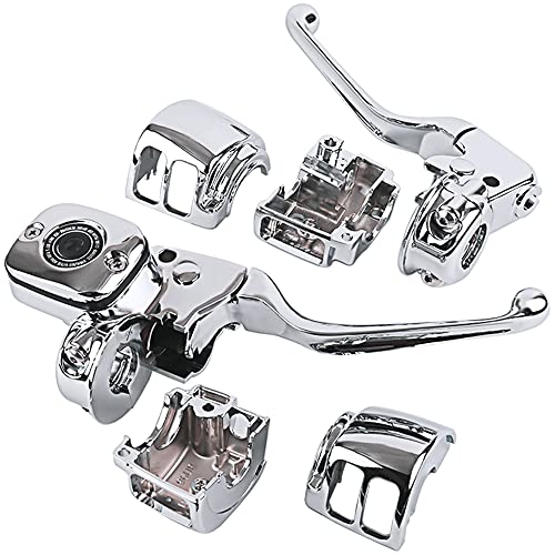 Chern Yueh Handlebar Hand Control Kit 9/16 Inch Bore Master Cylinder For 96-06 Single Disc Harley-Davidson Softail Dyna (Chrome) #TOP2