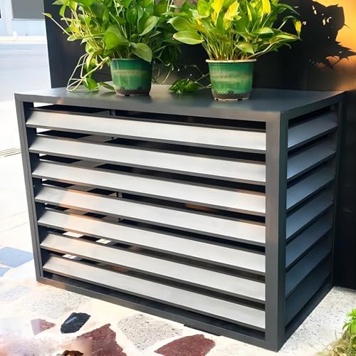 Jaula de aluminio para aire acondicionado, cubierta de unidad de aire acondicionado para exteriores, caja de basura, soporte de flores, pantalla de privacidad, duradera, resistente a la intemperie