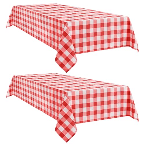 Gingham Checkered Waterproof Tablecloth 2 Pack 60x120