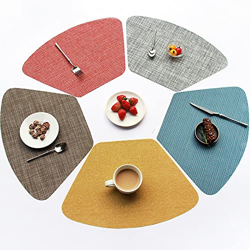 Sets de table en PVC lot de 6 beige antidérapant et résistant à la chaleur - 6