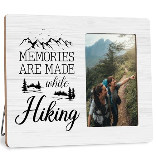 DIMSEOIUS Gifts for Hikers Women, Birthday Picture Frame Gift for Hikers, Memories Are Made While Hiking Frames Fits 4x6 Photo