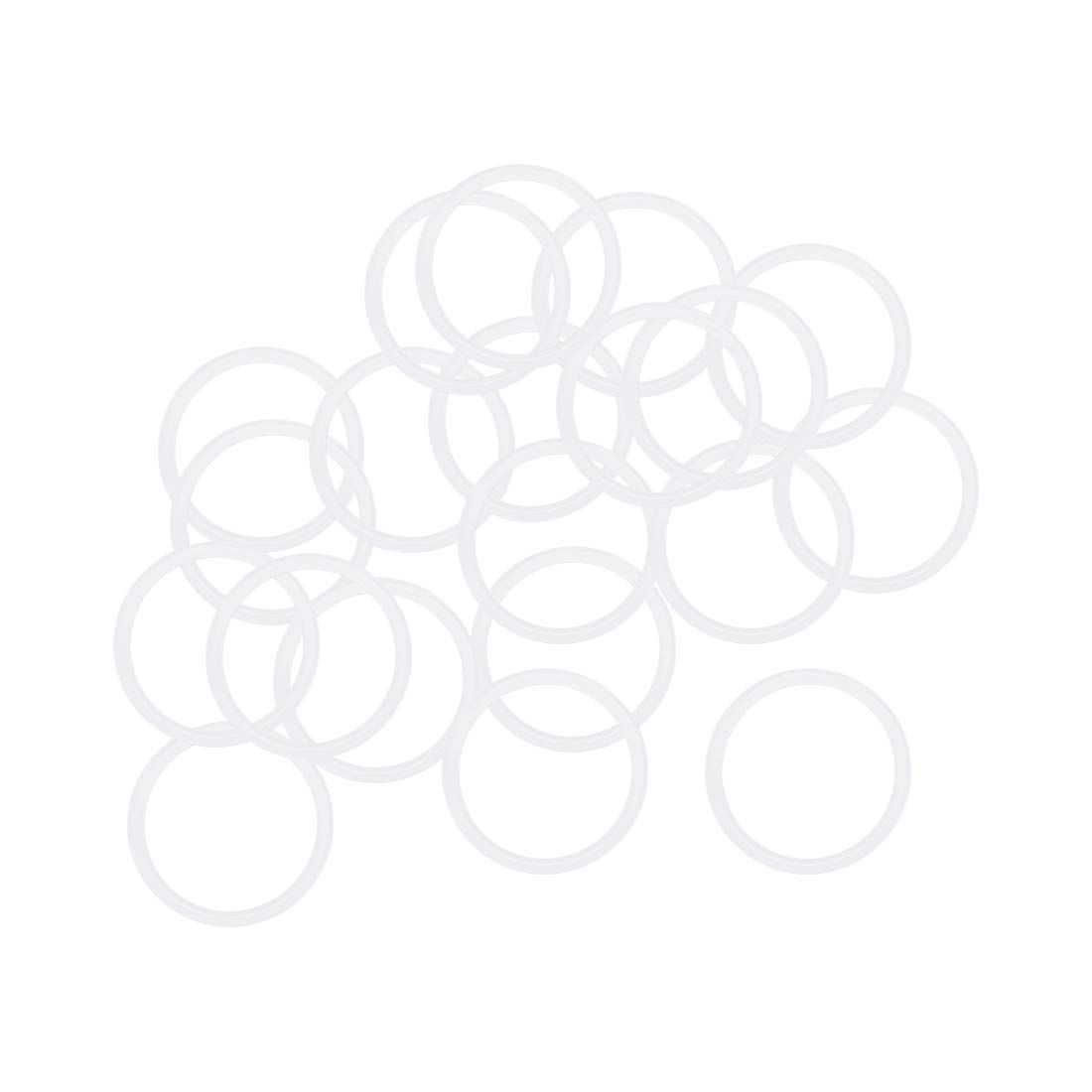 sourcing map Silicone O-Rings, 19mm OD 16mm ID 1.5mm Width VMQ Seal Gasket for Compressor Valves Pipe Repair, White, Pack of 20