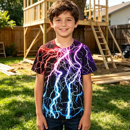 Image of Hgvoetty Boys Girls Graphic T-Shirts Kid 3D Casual Tops Tees for 6-16 Years