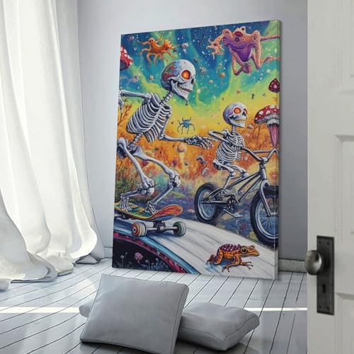 Peintures sur toile crâne de qualité affiche murale salon 30x45cm