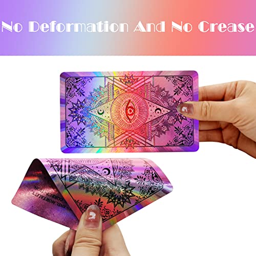 Smoostart PVC Holographic Tarot Cards with Meanings on Them, PVC Waterproof Anti-Wrinkle Luxury Gold Foil Tarot Cards Deck with Guidebook and Exquisite Box for Beginners and Professional Player - Thumbnail 6