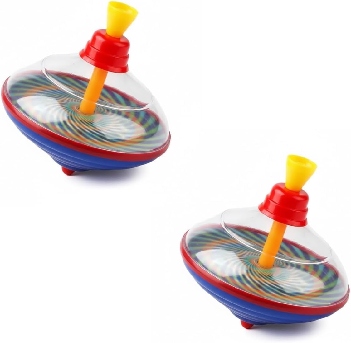 RIZZIIZ Kids Spinning Top Toy, Colorful Spinning Top for Boys & Girls, Durable Educational Toy for Motor Skills, Hand Eye Coordination, Portable Indoor & Outdoor Play Gift (2pcs)