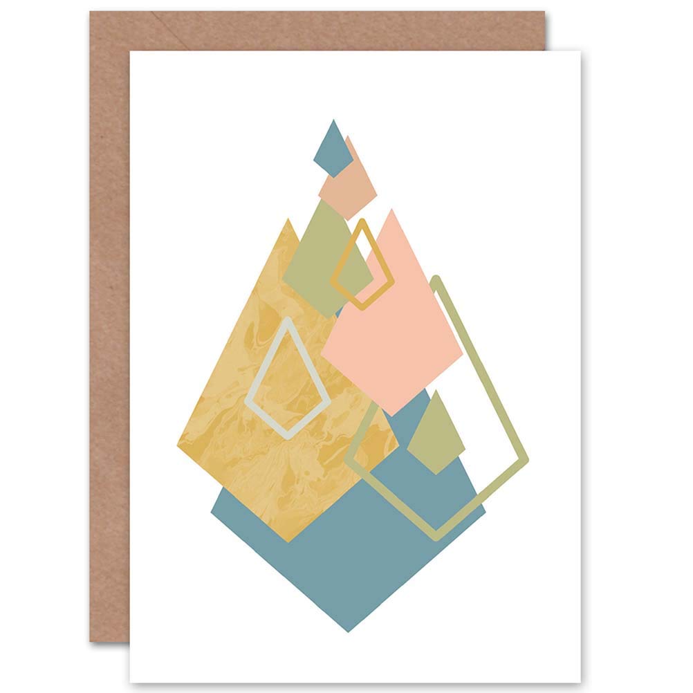 Abstract Minimalist Mountain Diamonds Blank Greetings Art card