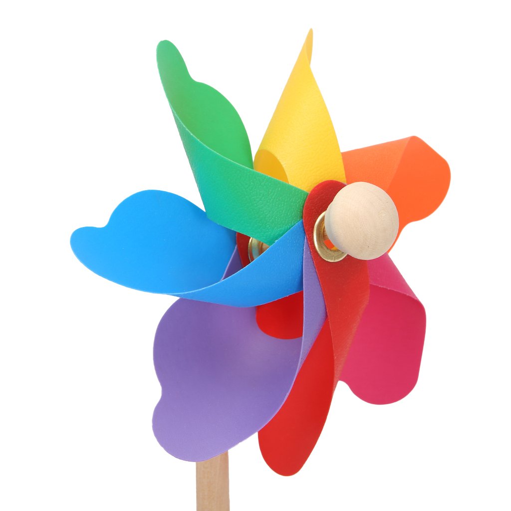 caralin Wood Windmill Wind Spinner Pinwheels Home Garden Yard Decoration Kids Toys New