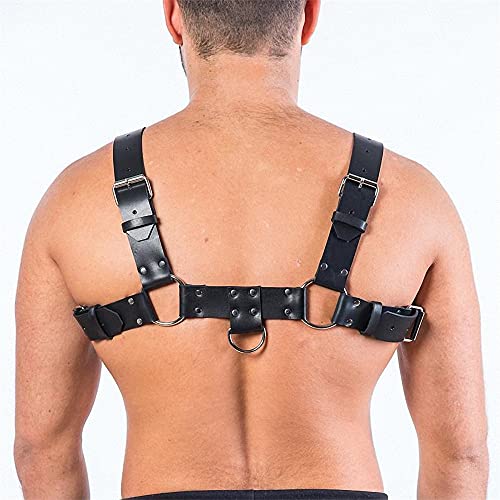 Goobester Men Leather Harness Adjustable Body Chest Harness Belt Strap Punk4
