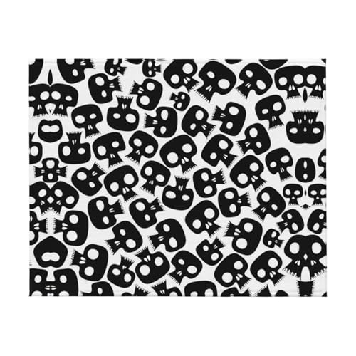 Couverture douillette crânes 127x101 cm plaid doux et chaud - 3