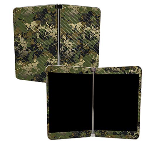 Image of MightySkins Carbon Fiber Skin for Microsoft Surface Duo - Viper Woodland | Protective, Durable Textured Carbon Fiber Finish | Easy to Apply | Made in The USA