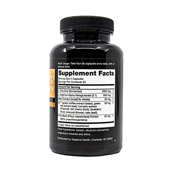 Nugenix Nitric Oxide Booster Supplement - Nitric Oxide Flow, L-Arginine, L-Citrulline, Pine Bark Extract - Vasodilator - 100 Capsules