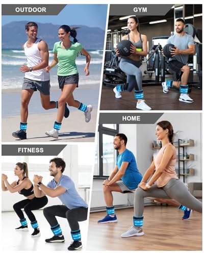 Image of Fragraim Adjustable Ankle Weights 1-3 /4 /5 /6 /8 /10 /12 /15 /20 LBS Pair with Removable Weight for Jogging, Gymnastics, Aerobics, Physical Therapy