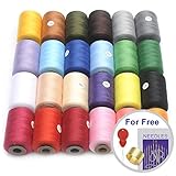 MILIJIA Sewing Threads, 24 Colors Polyester Thread, 1000 Yards Each Spools, Sewing Kits for Hand &...