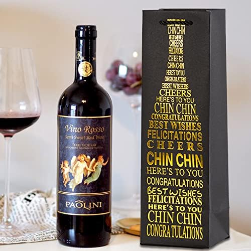 Yzwuyou 10 Pcs Bottle Bag Wine Bags Gift Premium Champagne Bag with Strong Rope Handles, for Christmas Wedding Party Birthday Festival