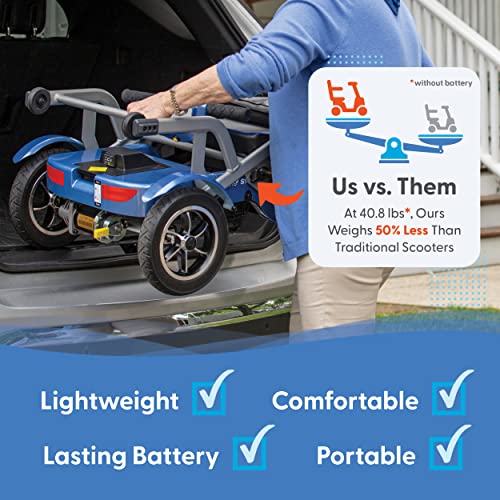 So Lite Lightweight Folding Scooter - Mobility Scooters For Seniors - Electric Wheelchairs For Adults (Blue) #TOP2
