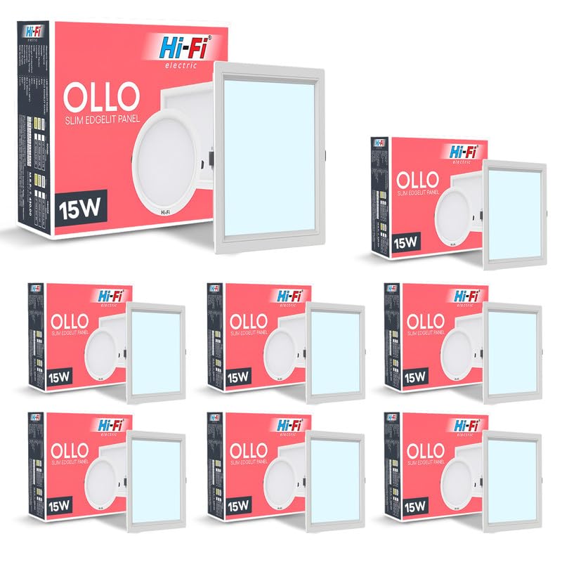 Image of Hi-Fi OLLO 15 watt Downlight for Junction Box | Cool Day White (6500K) |68 mm Cutout| Inbuld Driver| Square Ied Light for Ceiling Pack of 8