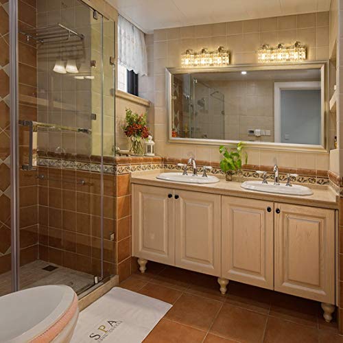 Femony Wall Sconce With Crystal Drops,Polished Chrome Finish, 3-Light Wall Light Fixtures For Living Room Bedroom,Hallway And Bathroom #TOP4