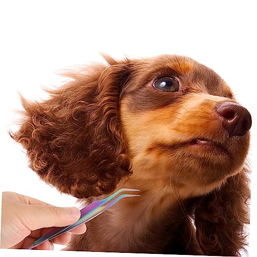 FONDOTIN Handheld Edelstahl Pinzette Für Entfernung Von Zecken Und Tierhaaren Praktisches Reinigungswerkzeug Für Hunde Und Katzen Ergonomischer Griff Langlebig