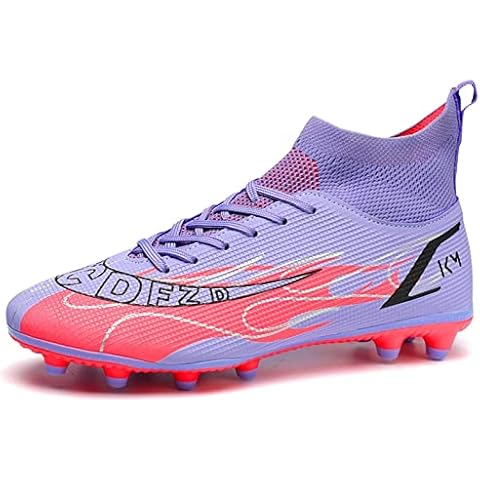 CJYFLOWER Unisex Adult Football Boots Professional Baseball Cleats for Unisex Adult Training Shoes Purple Cover