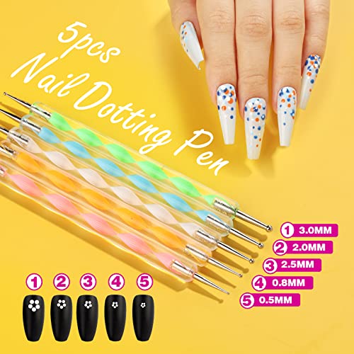 Nail Art Brush, Fandamei Nail Design Tools Kit With Nail Art Brushes, Nail Dotting Tools,Fine Glitter,Nail Butterfly, Nail Heart Sequins, Foil Flakes, Nail Art Rhinestones, Nail Art Decoration Kit. #TOP5