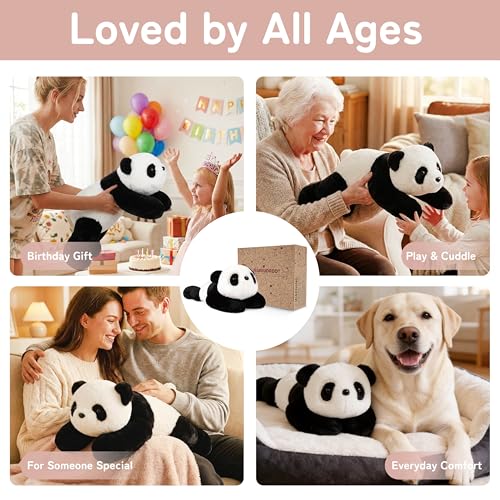 Image of Niuniu Daddy 3.3 lbs 20 inch Weighted Panda Stuffed Animals for Kids & Adults, Soft Sensory Comfort Plush Toy for Sleeping, Cute Lying Lap Pad Pillow for Huggable Gift