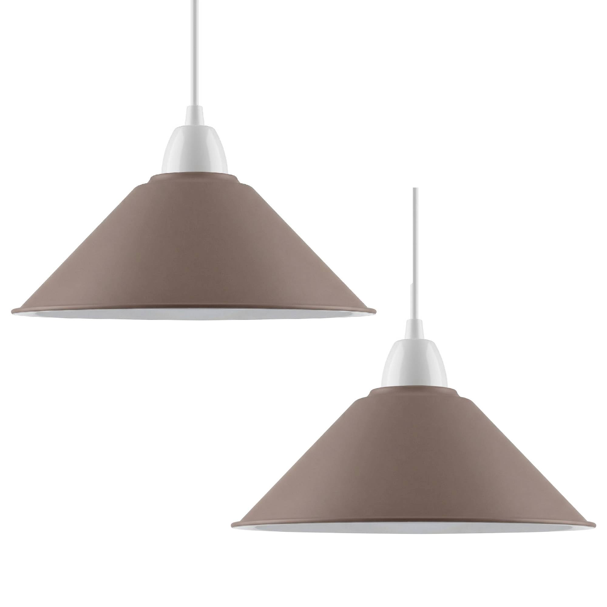 DC VOLTAGE 2Pack Small Lamp Shades, 22cm Brown Lampshades for Ceiling Lights, Table Lamps & Floor Lamps, Easy Fit Pendant Light Shade Ceiling for Living Room, Bedroom, Kitchen, Hallway& Home Décor