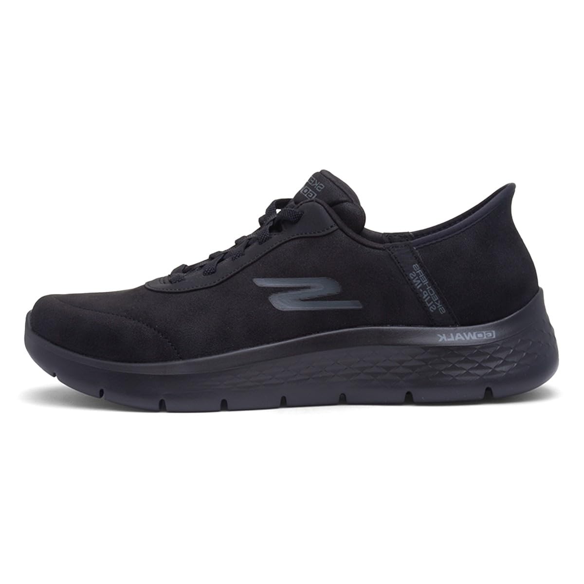 Skechers Men's Go Walk Flex Smooth Motion Slip-in Trainers, Black Textile, 10.5 UK