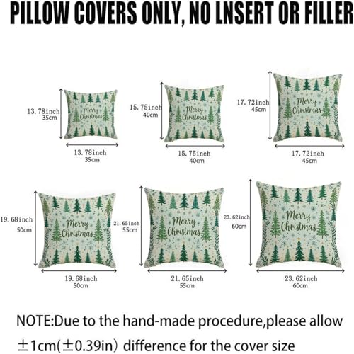 Housse coussin 80x80cm Noël vert double face étanche H301