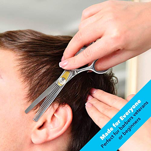 Equinox Professional Razor Edge Series - Hair Cutting and Thinning/Texturizing Scissors/Shears Set - 6.5 Inches - Stainless Steel