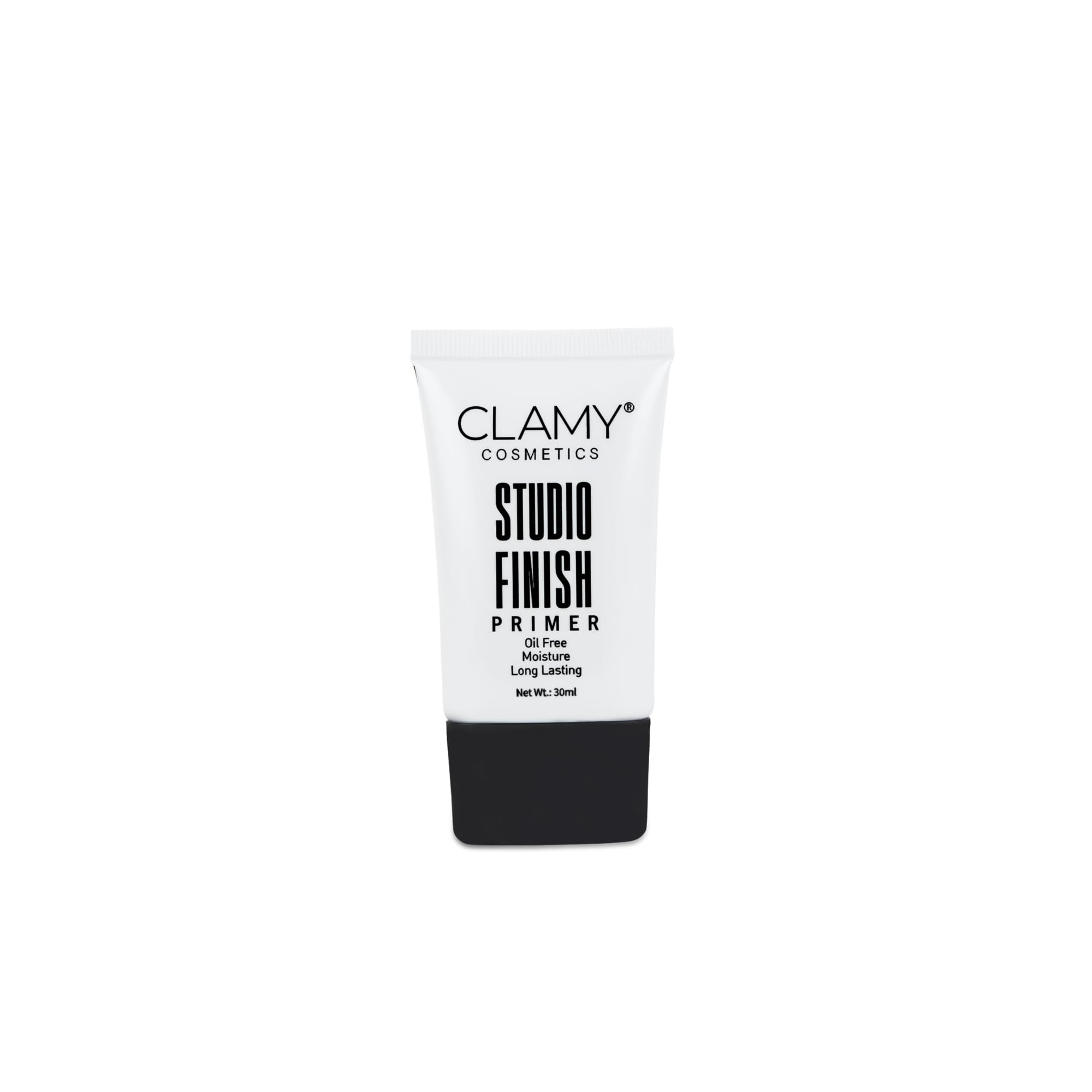 Clamy Primer Studio Finish | 3 in 1 Oil Free, Moisturising, Long Lasting 30ml | Minimises Pores | Long-Lasting Base | All Skin Types |