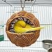 SHGNUY Rattan Bird Nest for Cage，Hanging Parakeet Bed Hammock Hideout Lay Eggs Canary Nest Sleep Parakeet Warm House Hut Parrot Cage Accessories for Cockatiel Budgerigar Finche Canaries