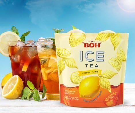 4-Pack/Malaysia Boh/Ice Cold Lemon Lime/Citrusy Fusion/Fruity Tangy Bursting With Flavour/Refreshing Instant Tea Mix With Natural Lemon Extract, Less Sugar / 20s x 14.5g/pack