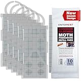 Entopest Monitoring Moth Traps | 10 Refill Pads & 5 Reusable Hangers | Clothes Moth Detection | Sticky Monitoring Pads for Wardrobes | Pheromone-Based Monitoring Only
